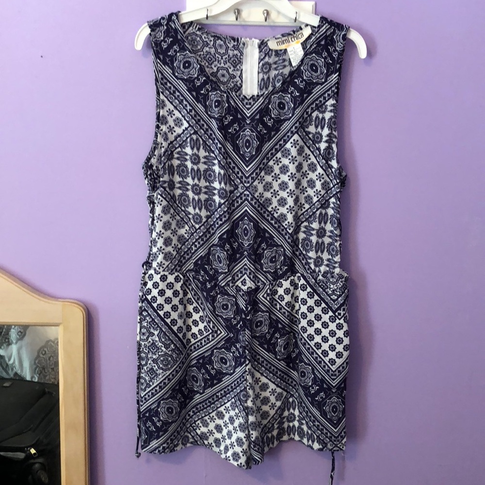 Mimi Chica navy print romper